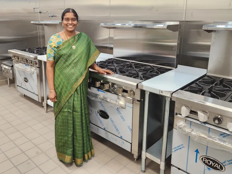 Chef Hemalatha Reddy Guntaka in her new kitchen